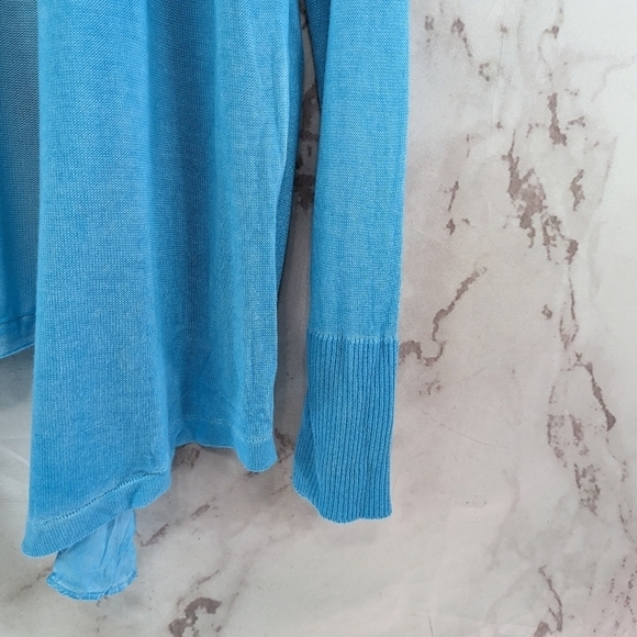 Chicos Ruana Womens 0 Small Blue Wrap Cardigan Topper Summer Tie Dye - Picture 4 of 10